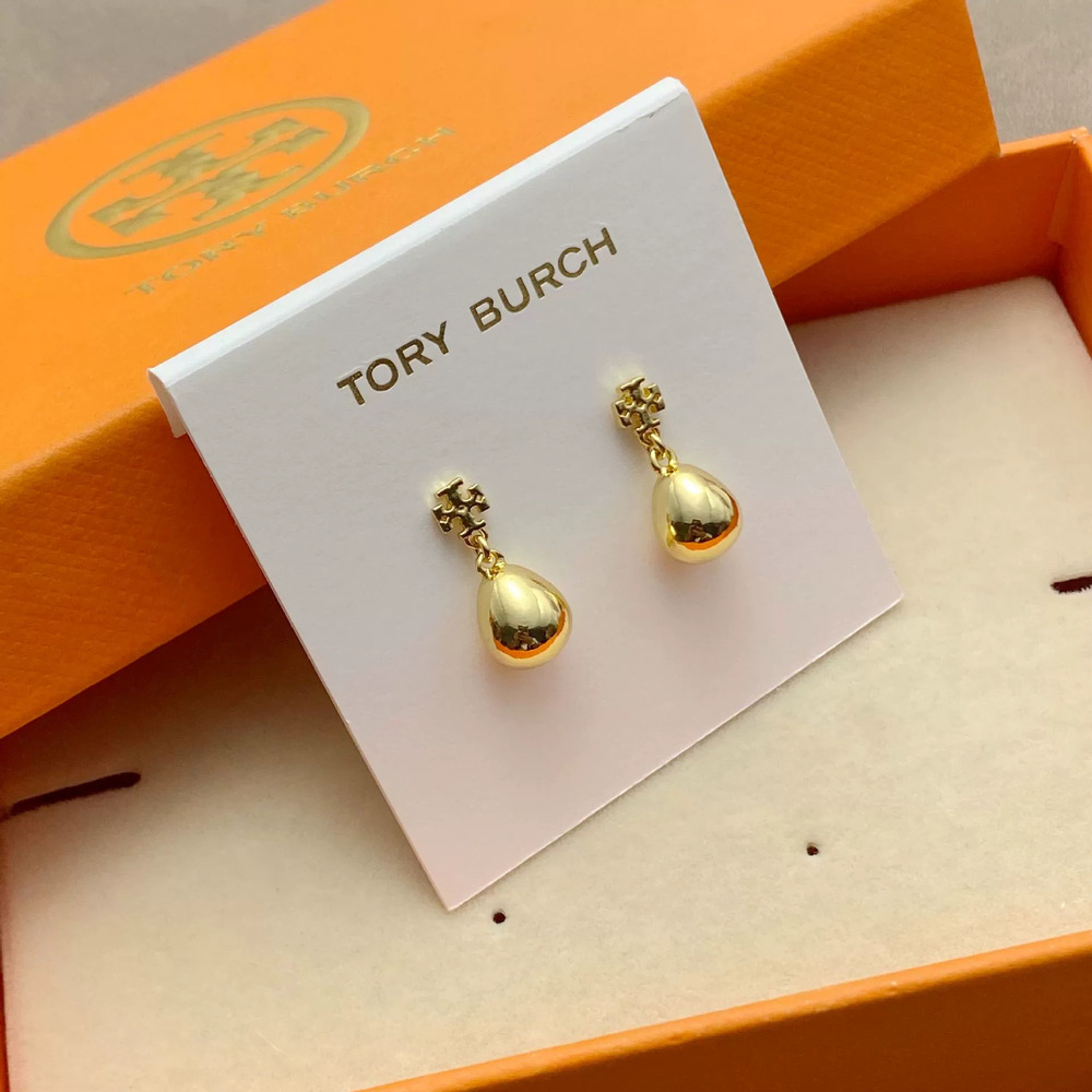 Tory Burch Freshwater Pearl Alphabet Metal Drop Earrings